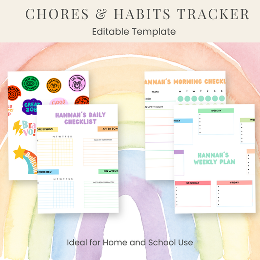 Back to School Chore Chart & Routine Templates